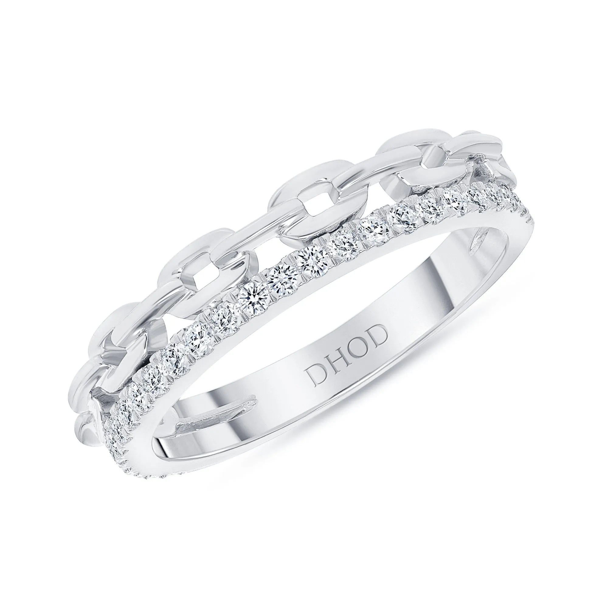 14K Gold Link Diamond Band