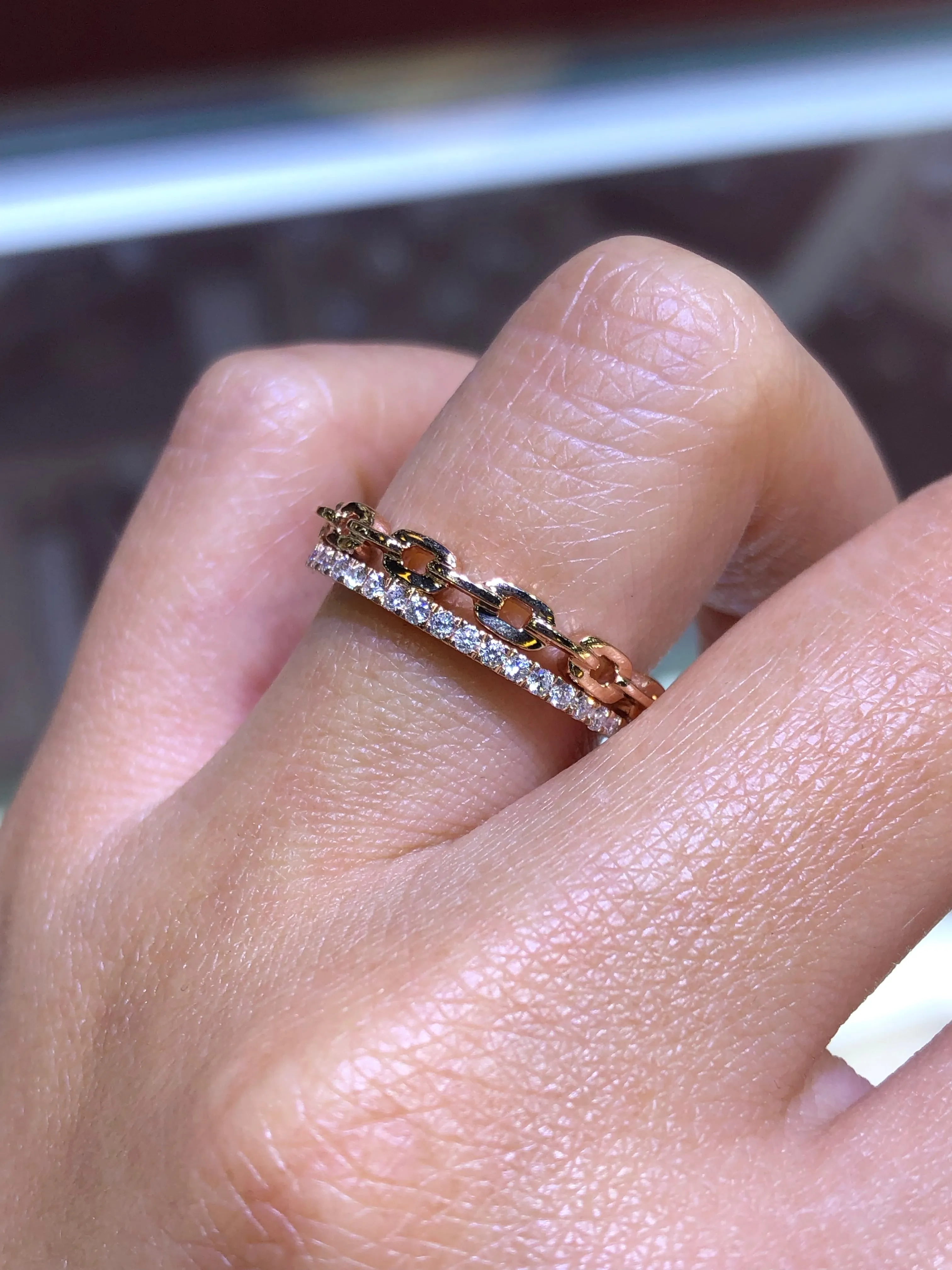 14K Gold Link Diamond Band