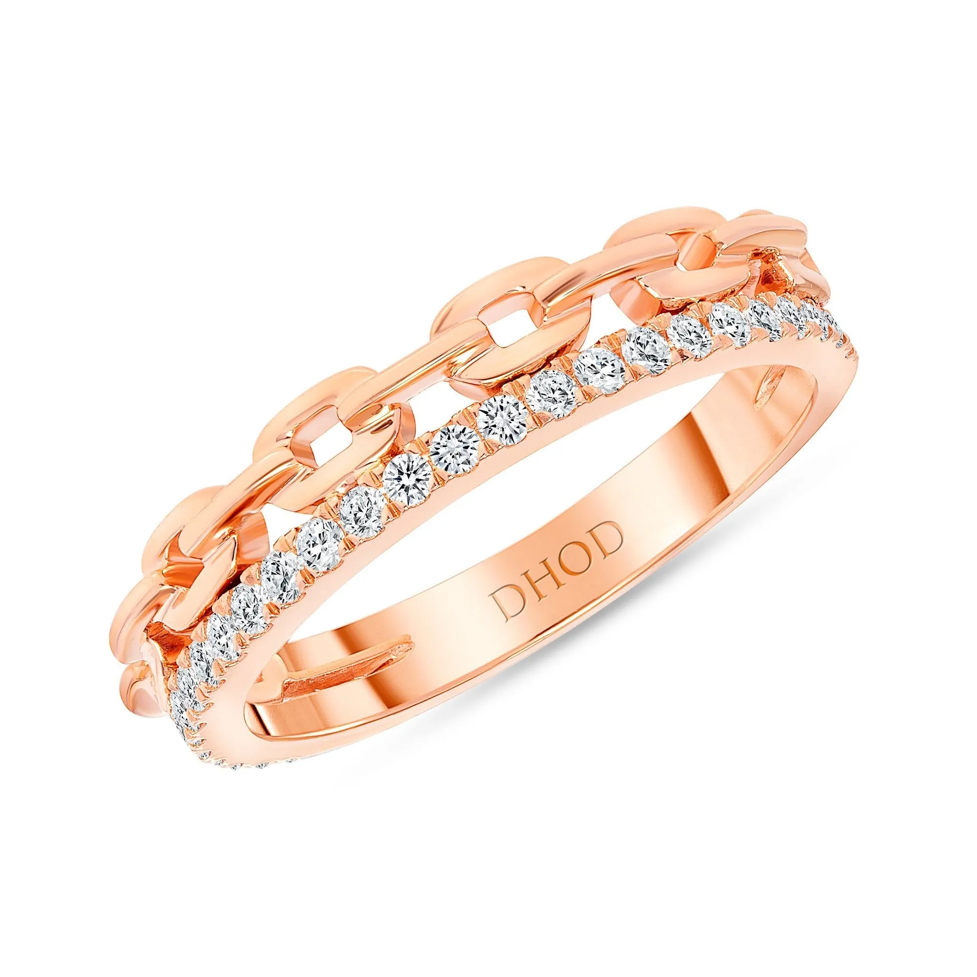 14K Gold Link Diamond Band