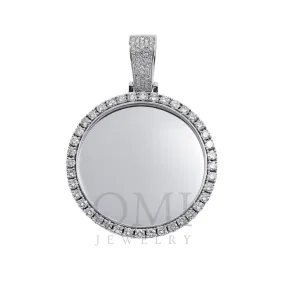 14K GOLD ROUND DIAMOND CIRCLE PICTURE PENDANT 2.85 CT