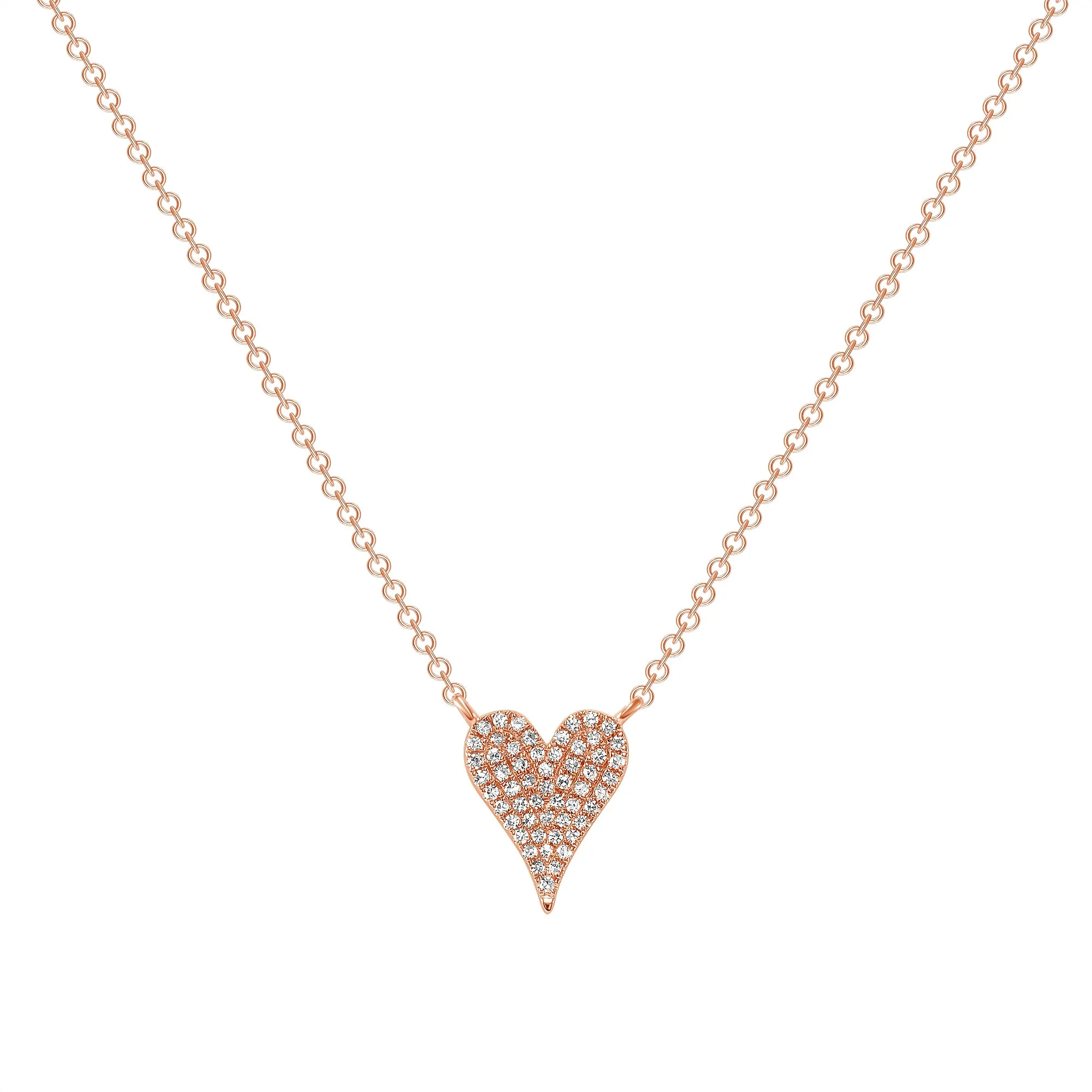 14K Gold Small Heart Diamond Pendant