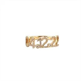 14K Gold Special Date Diamond Ring