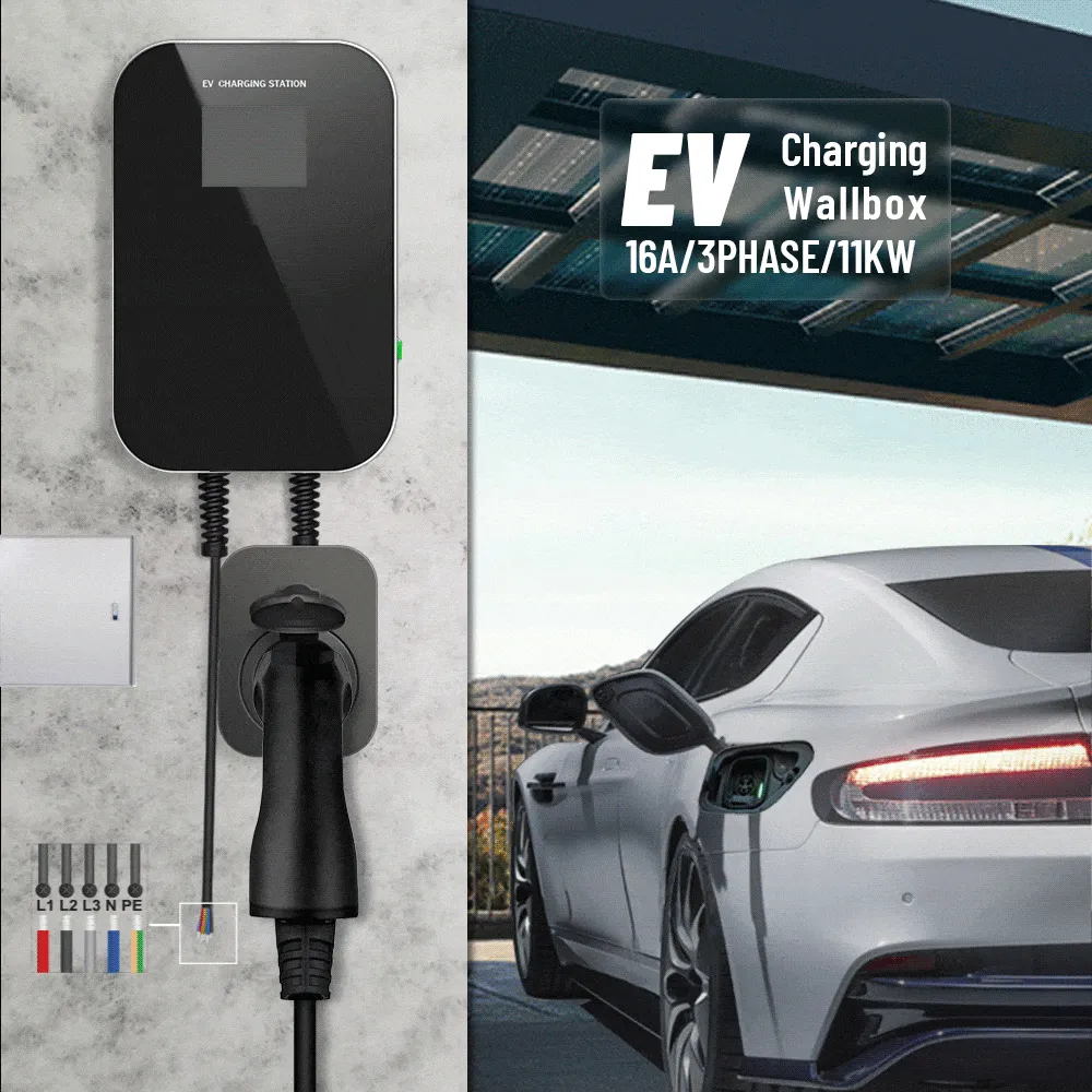 16A 3Phase EV Charger Electric Vehicle Charging Station EVSE Wallbox Type 2 Socket IEC 62196-2 for Audi Mercedes-Benz, Hyundai