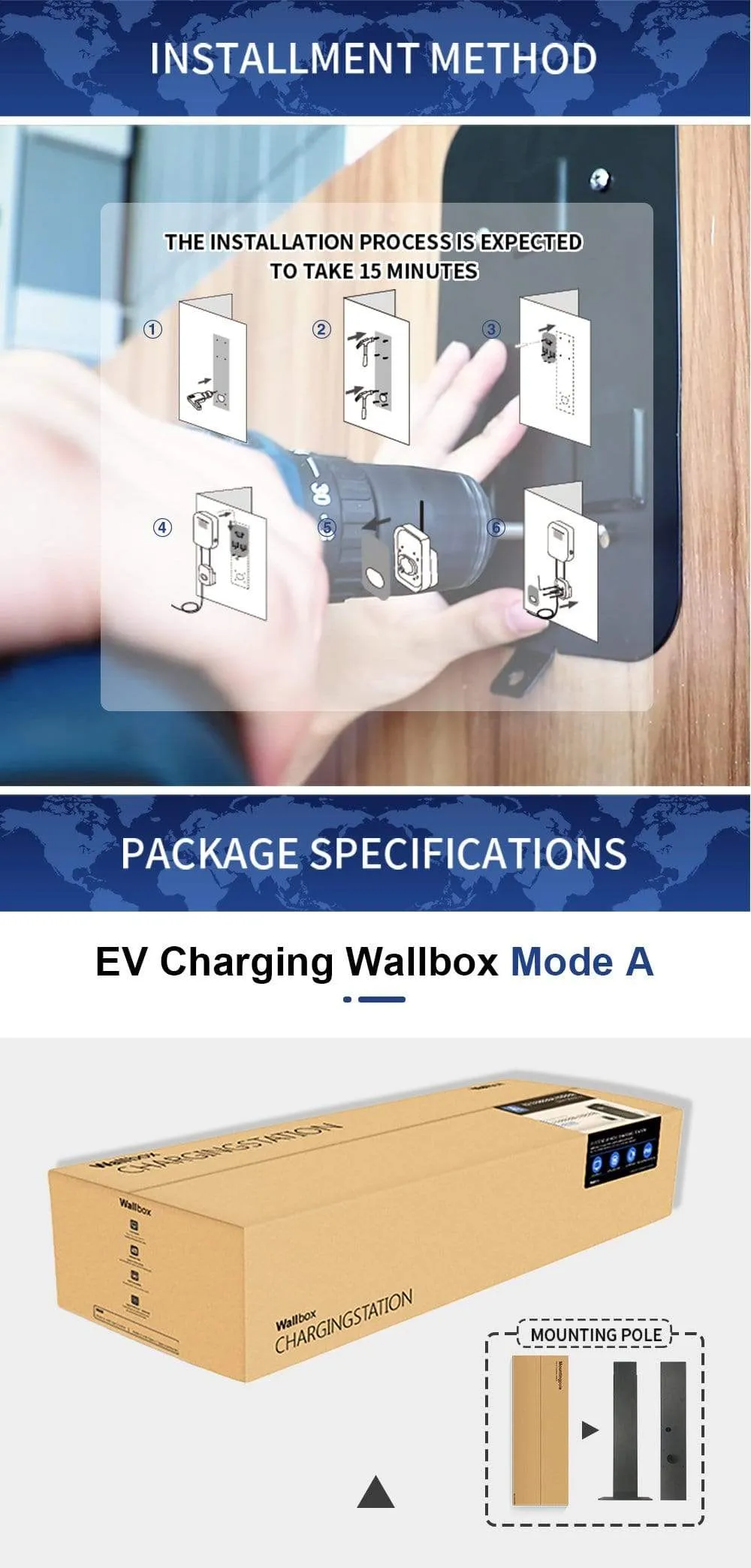 16A 3Phase EV Charger Electric Vehicle Charging Station EVSE Wallbox Type 2 Socket IEC 62196-2 for Audi Mercedes-Benz, Hyundai