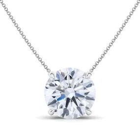 4 Prong Round Brilliant Diamond Pendant Necklace