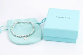 6.5" Tiffany & Co. 925 Silver Diamond Return to Tiffany Bead Bracelet (5.62g.)