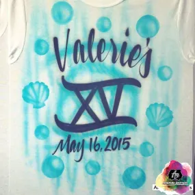 Airbrush Quince Shirt With Shells Design