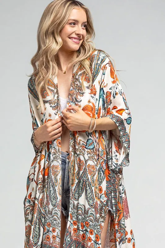 Alabaster Jacquard Kimono