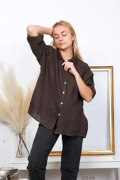 Anne   Kate Italian Trapani Linen Button Shirt