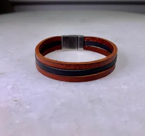 Brown & Black Leather Bracelet