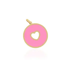 Bubblegum Pink Donut Heart Charm