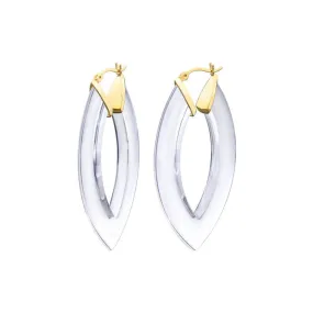 Clear Marquise Lucite Hoop Earrings