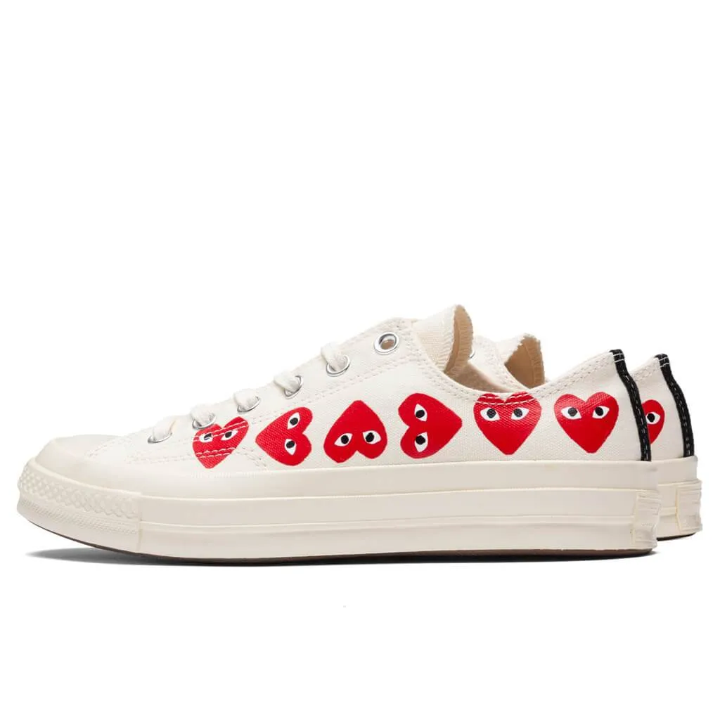 Converse x Comme Des Garcons PLAY All Star Chuck '70 Ox "Multi Heart" - Off-White