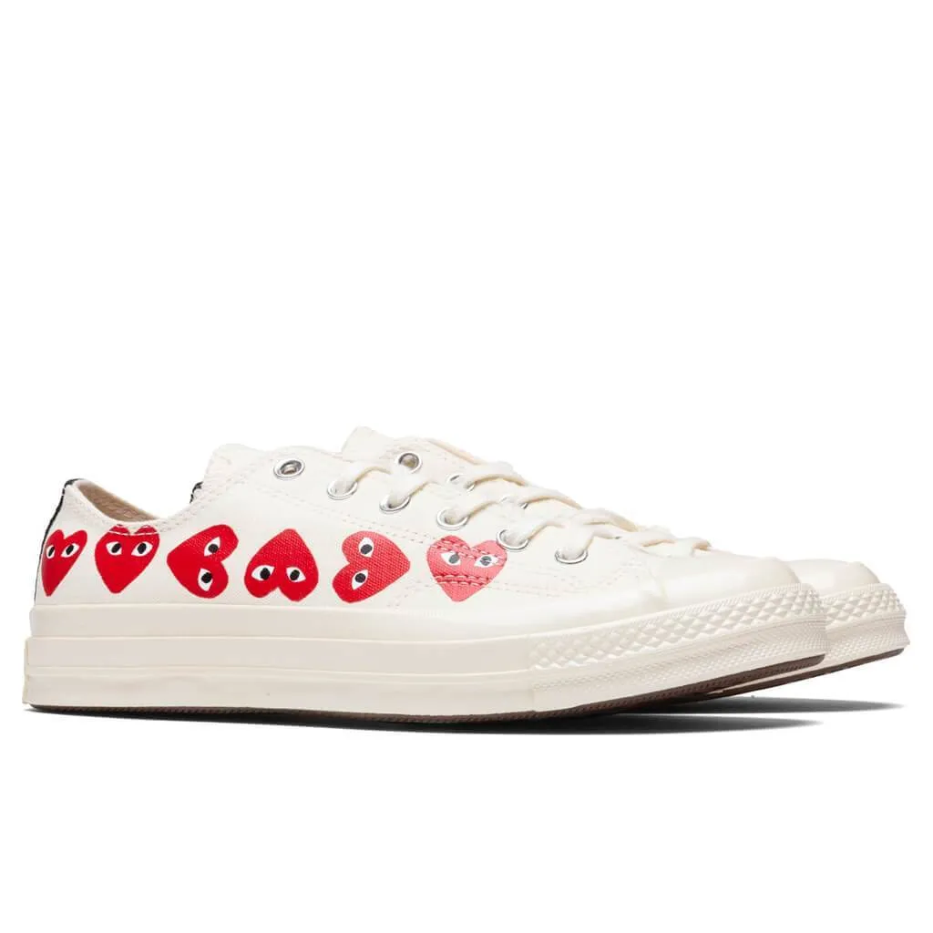 Converse x Comme Des Garcons PLAY All Star Chuck '70 Ox "Multi Heart" - Off-White