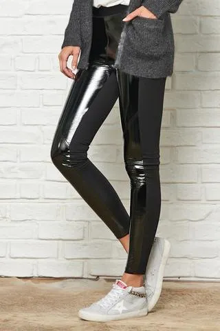 David Lerner Starburst Zip Combo Vinyl Leggings