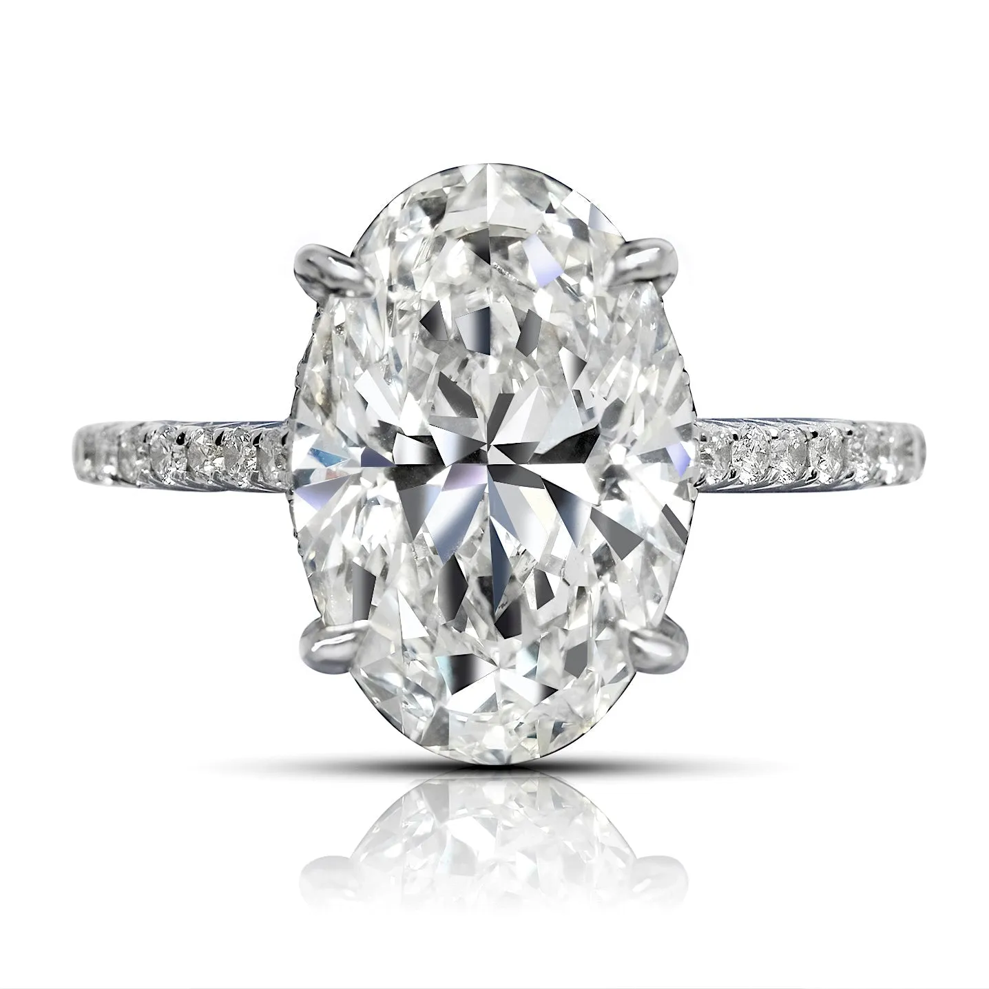 DIANA 6 CARAT OVAL CUT H COLOR VS2 CLARITY DIAMOND ENGAGEMENT RING 18K WHITE GOLD GIA CERTIFIED 5 CT H VS2 BY MIKE NEKTA