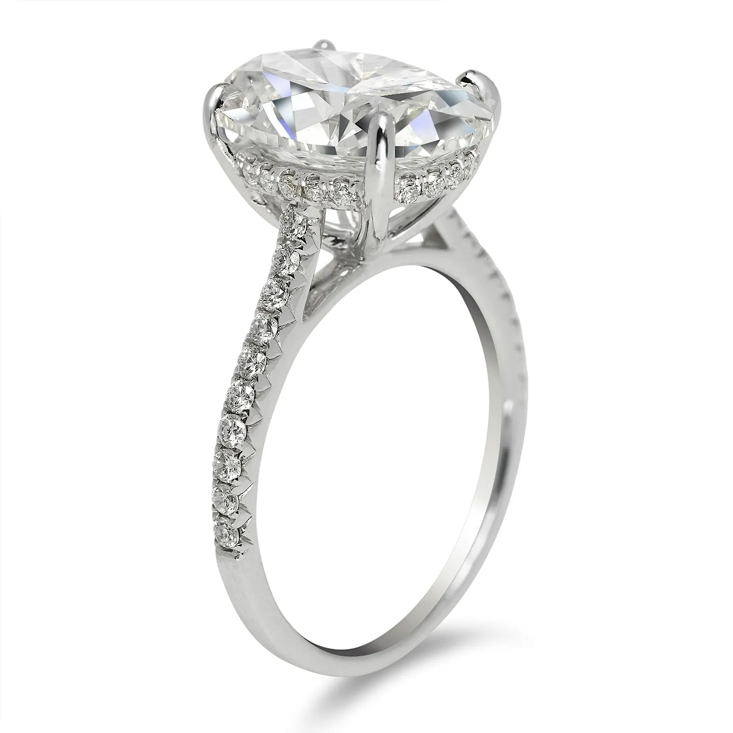 DIANA 6 CARAT OVAL CUT H COLOR VS2 CLARITY DIAMOND ENGAGEMENT RING 18K WHITE GOLD GIA CERTIFIED 5 CT H VS2 BY MIKE NEKTA