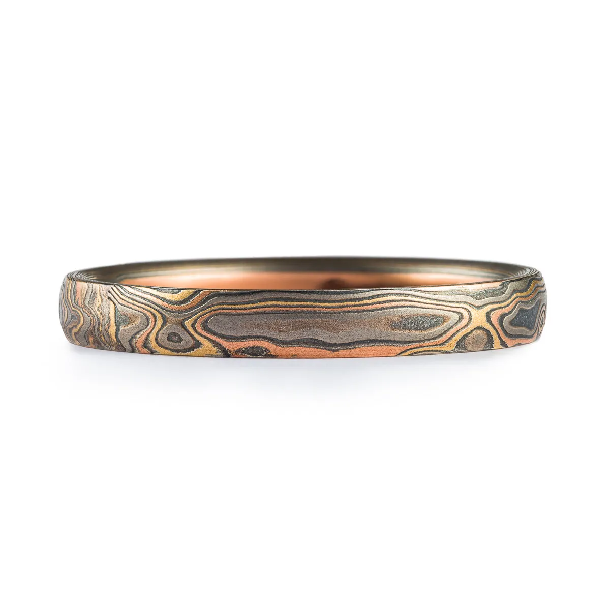 Earthy Woodgrain Pattern Ring in Firestorm Palette