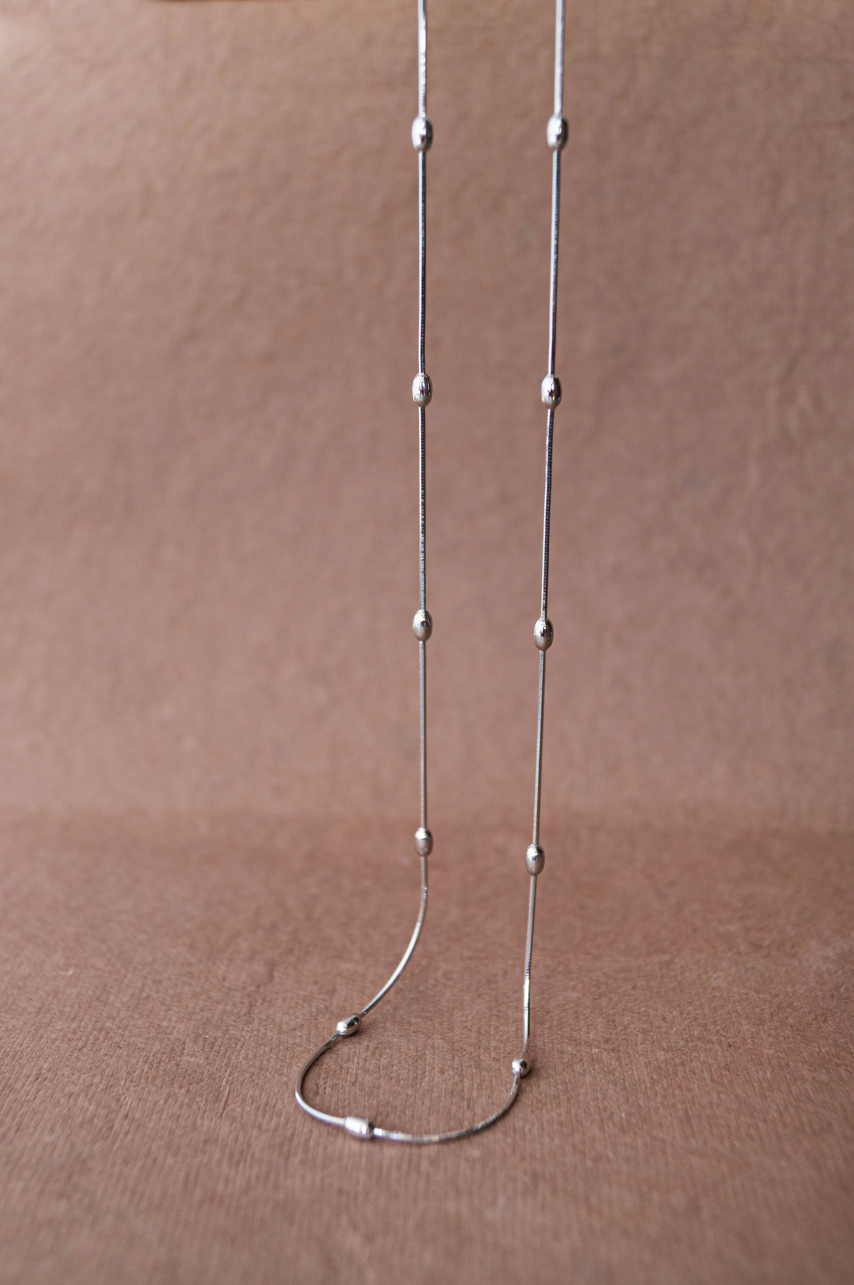 Elegantly Dancing Beads Sterling Silver Chain