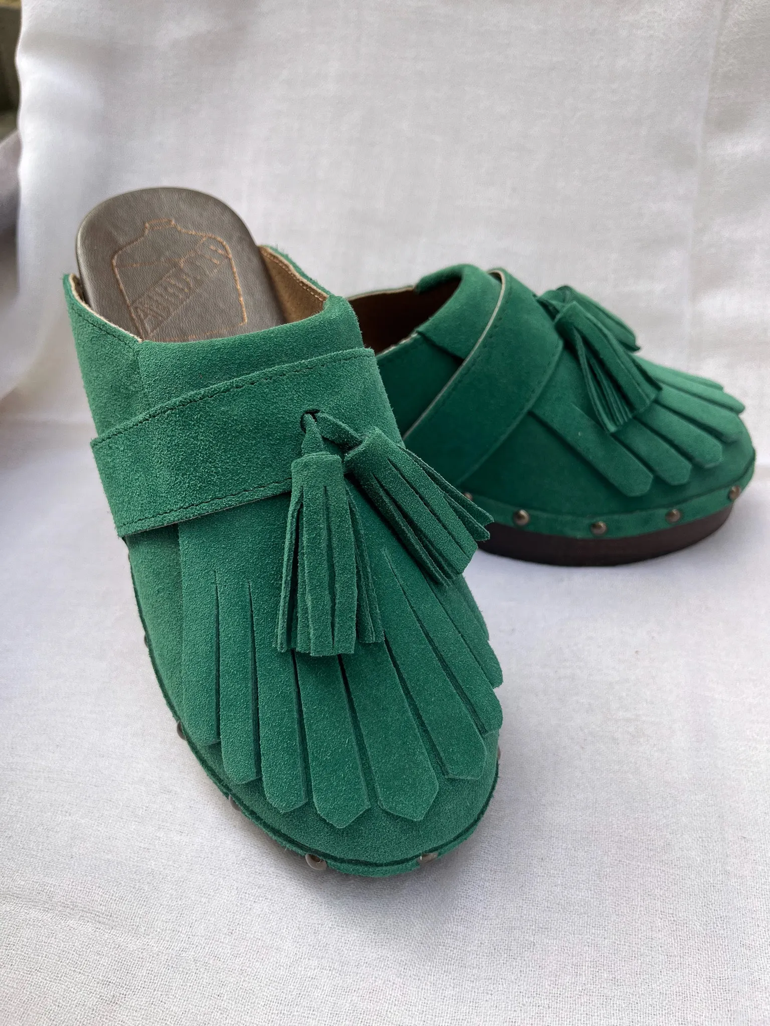 Frangyna Velour Green Clogs - Antidoti