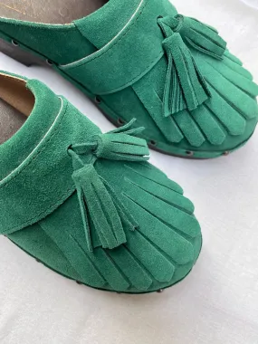 Frangyna Velour Green Clogs - Antidoti