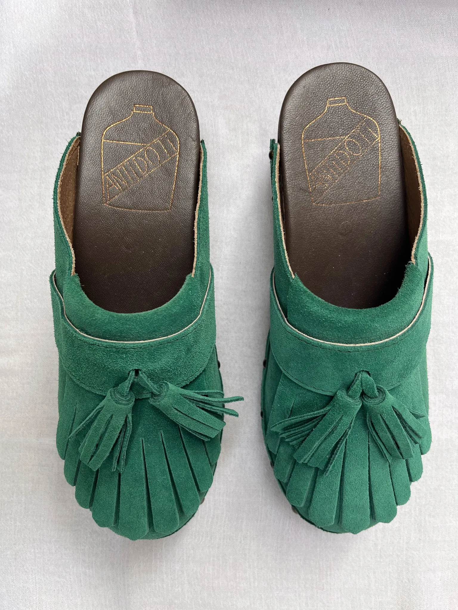 Frangyna Velour Green Clogs - Antidoti