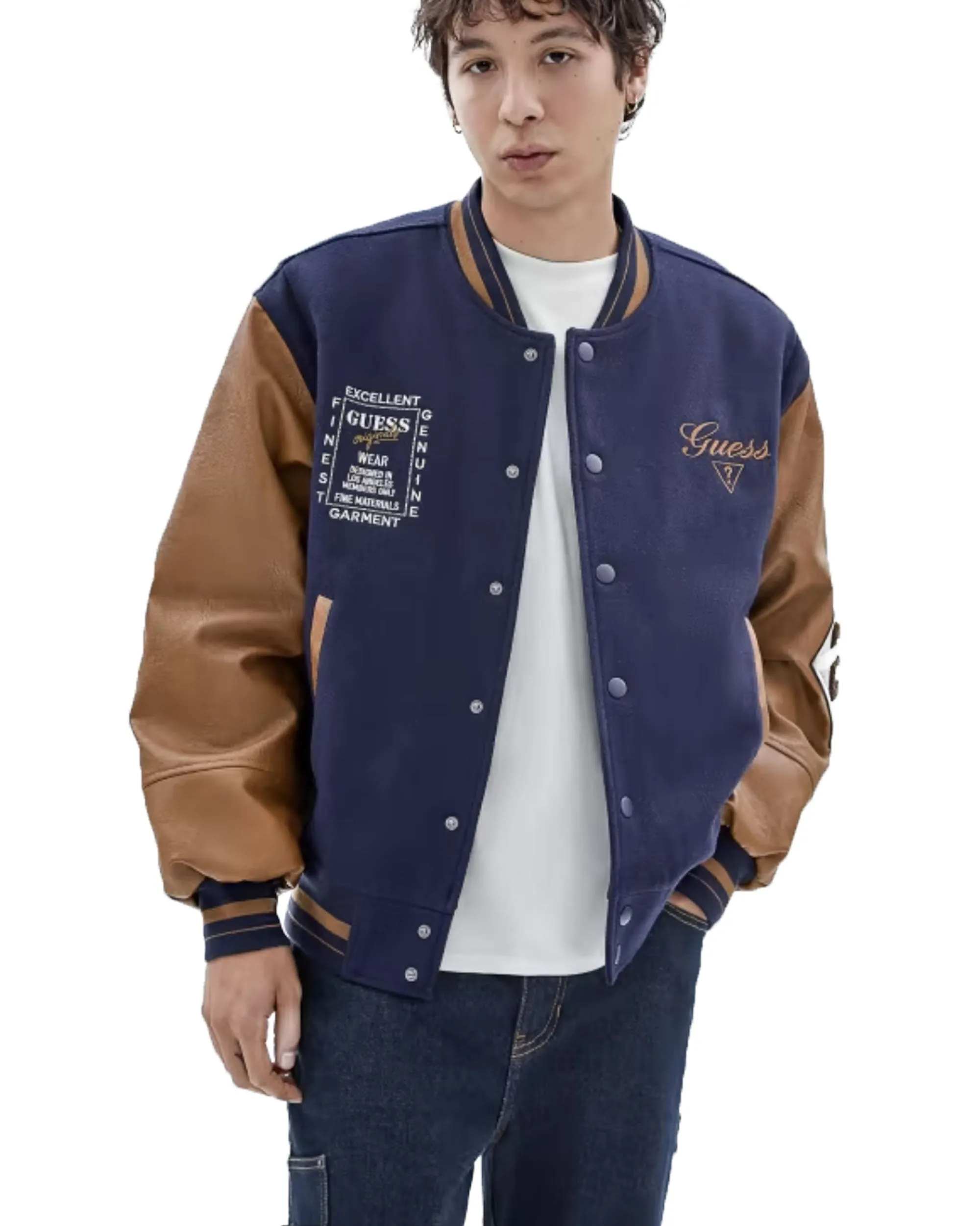 Guess Original Club Varsity Jacket Daring Ocean