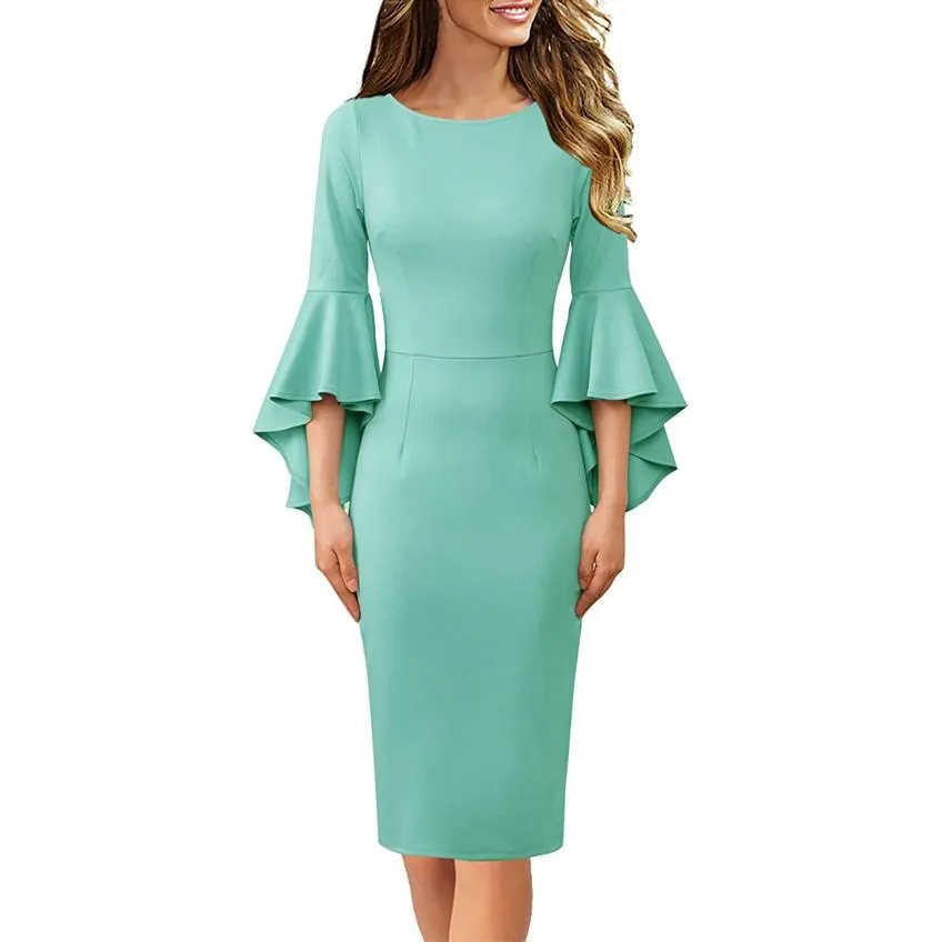 Haute Edition Women's Bell Sleeves Cocktail Party Dress