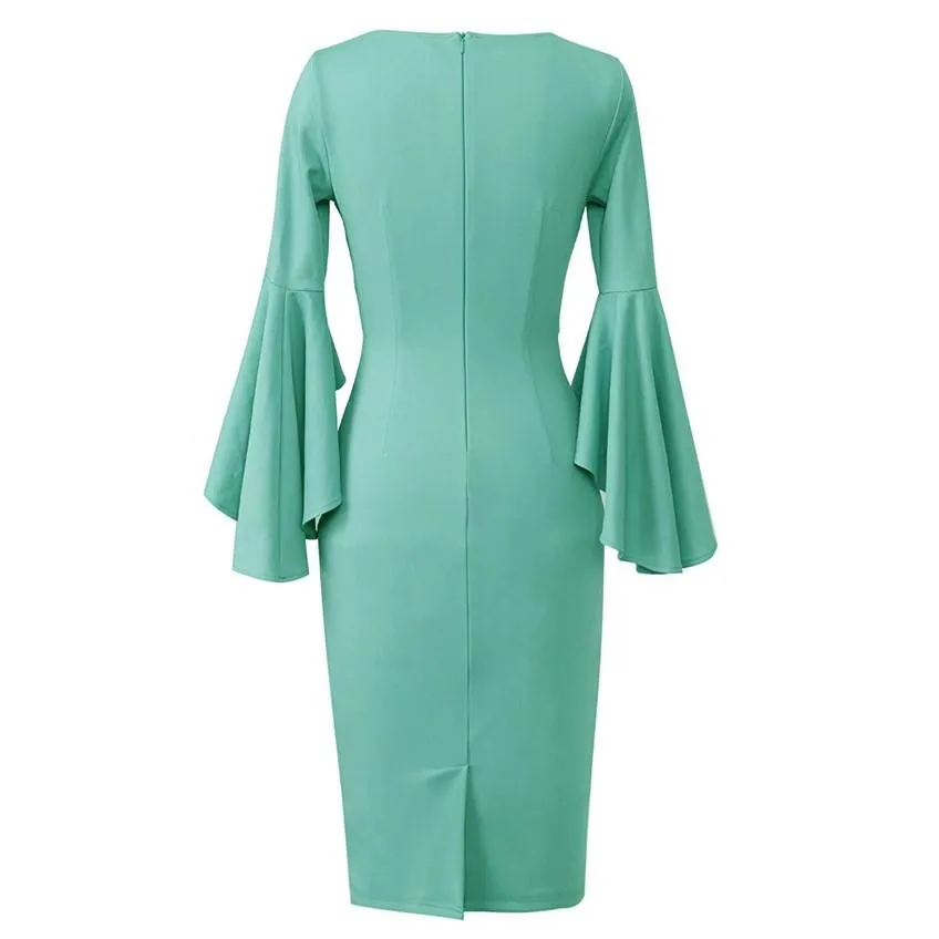 Haute Edition Women's Bell Sleeves Cocktail Party Dress