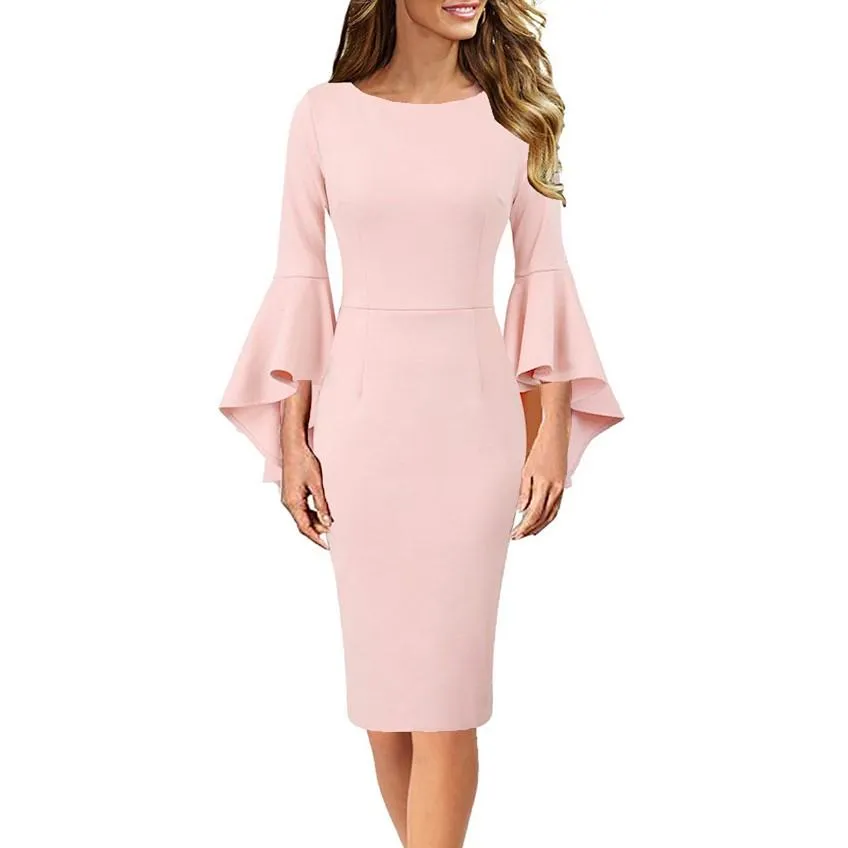 Haute Edition Women's Bell Sleeves Cocktail Party Dress