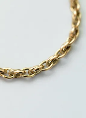 Jasseron 5.0mm double chain bracelet 14k gold