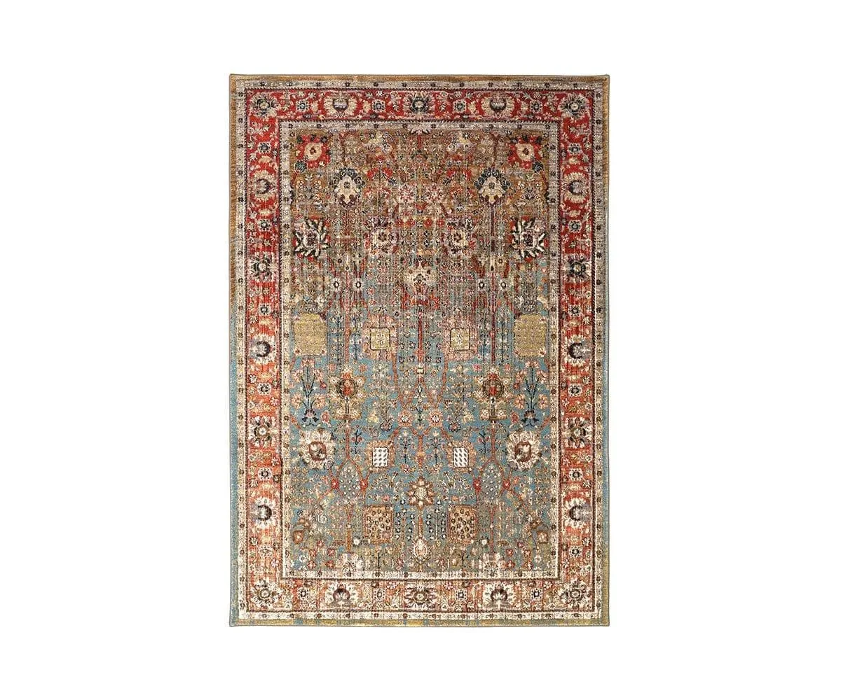 Karastan Spice Market Myanmar Rug- Aquamarine