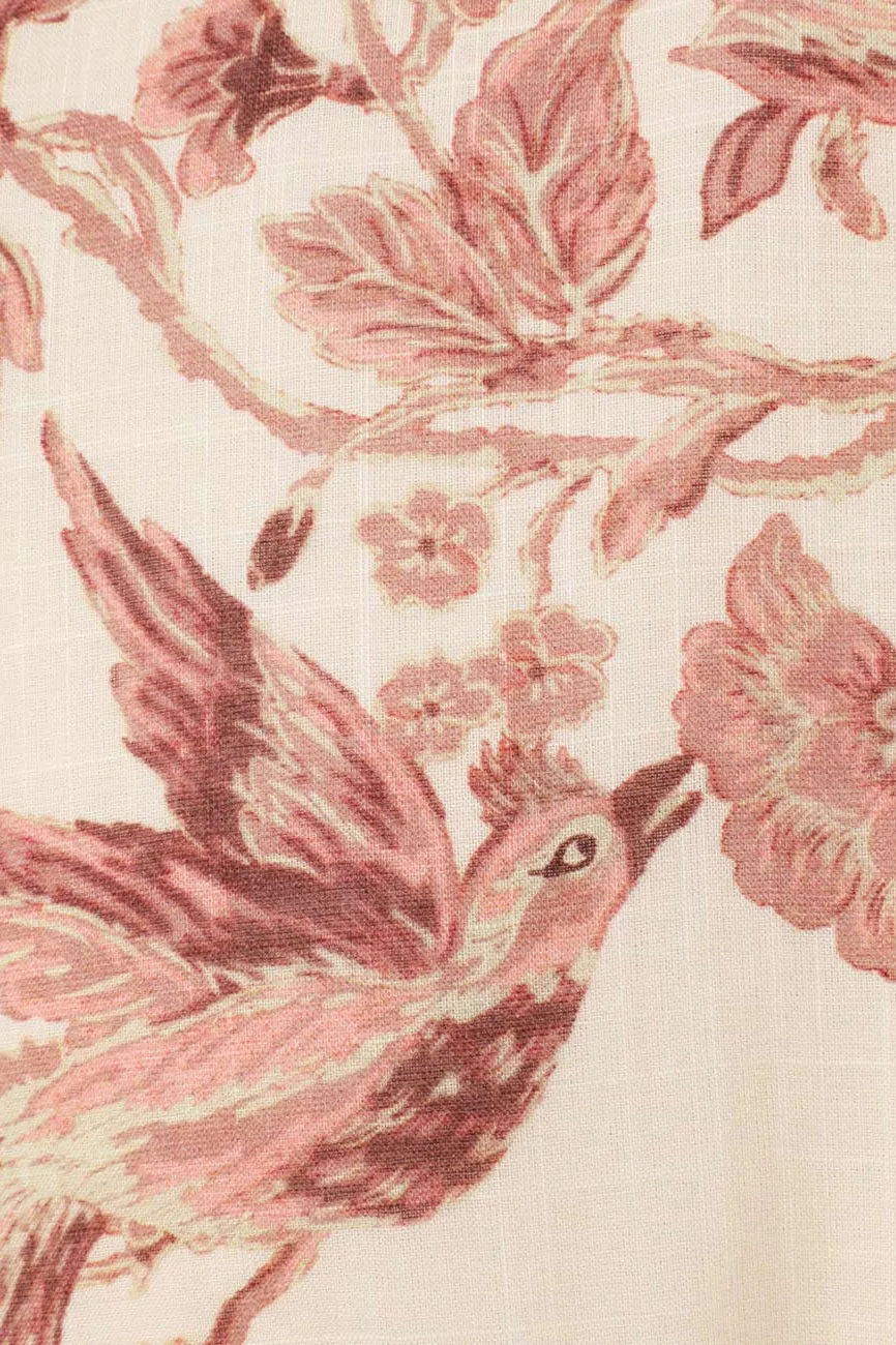 Kleid Waverly in Cream Pink Bird