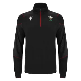 Macron Men's Wales Rugby 3D Travel Fleece 23/24 - Black