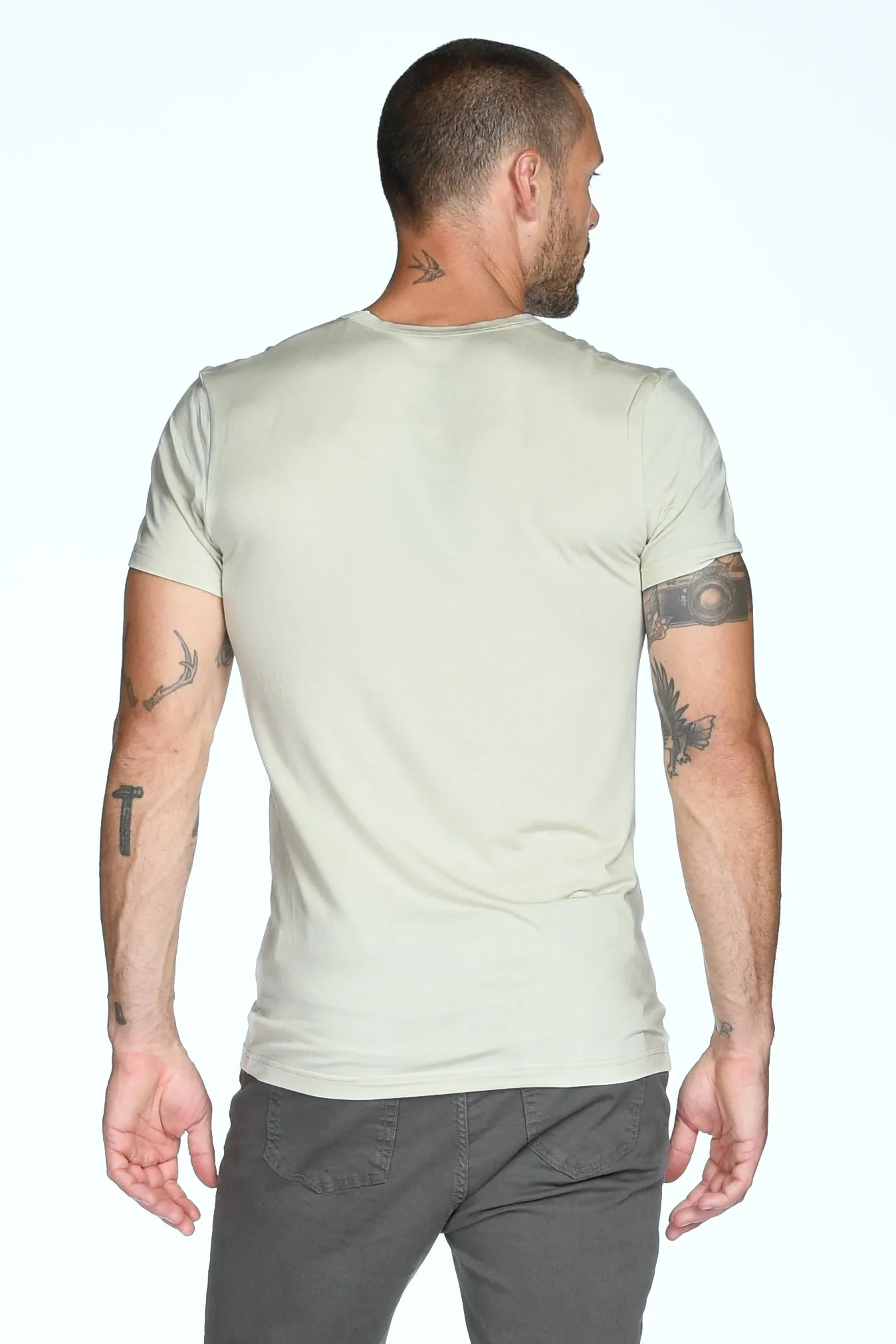 Men's Madison Modal V-Pocket Crew with Shoulder Seam