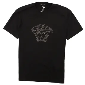 Men's Rhinestone Medusa T-Shirt Black Size M