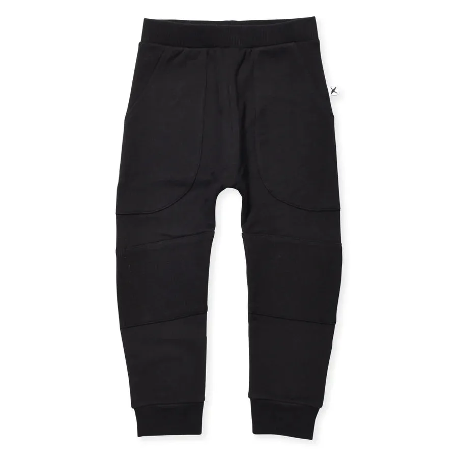 Minti Furry Reinforced Knee Trackies - Black