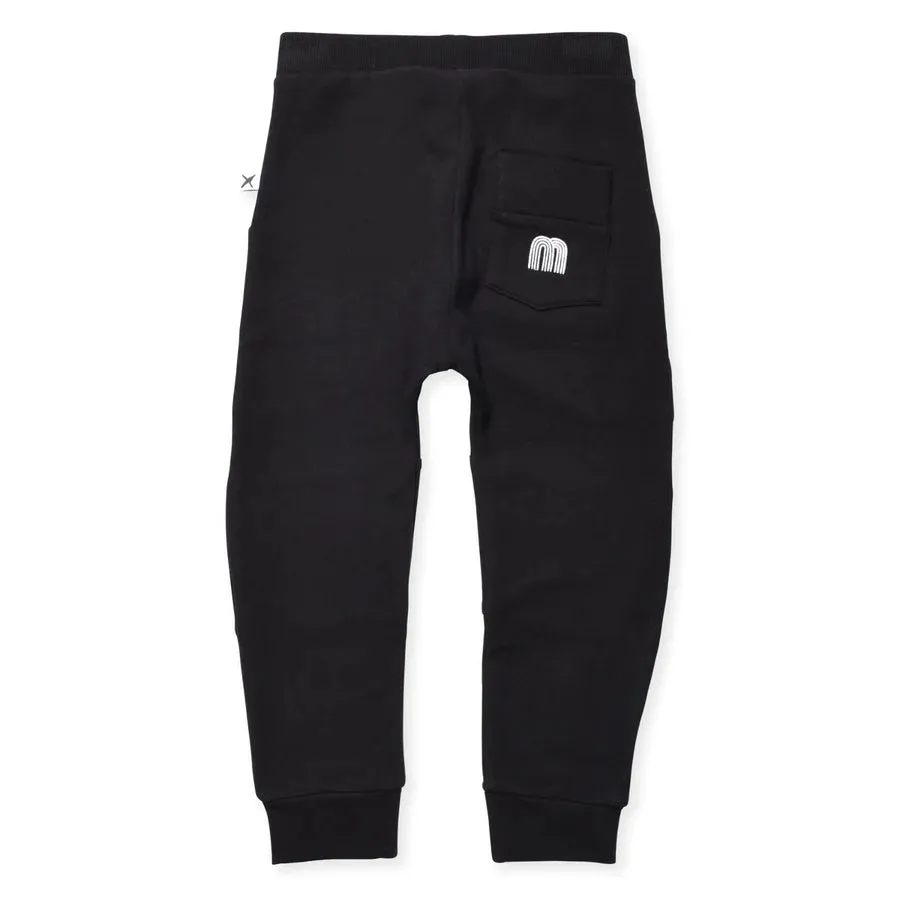 Minti Furry Reinforced Knee Trackies - Black