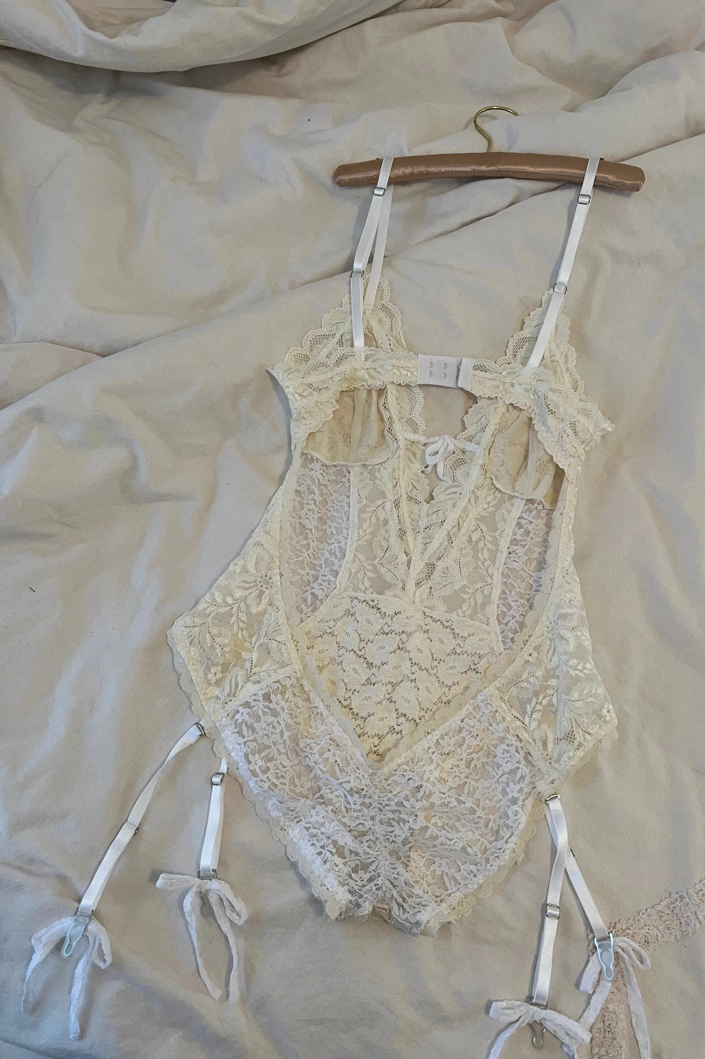 READY TO SHIP (size S only) Miranda Patchwork Lace Bridal Bodysuit