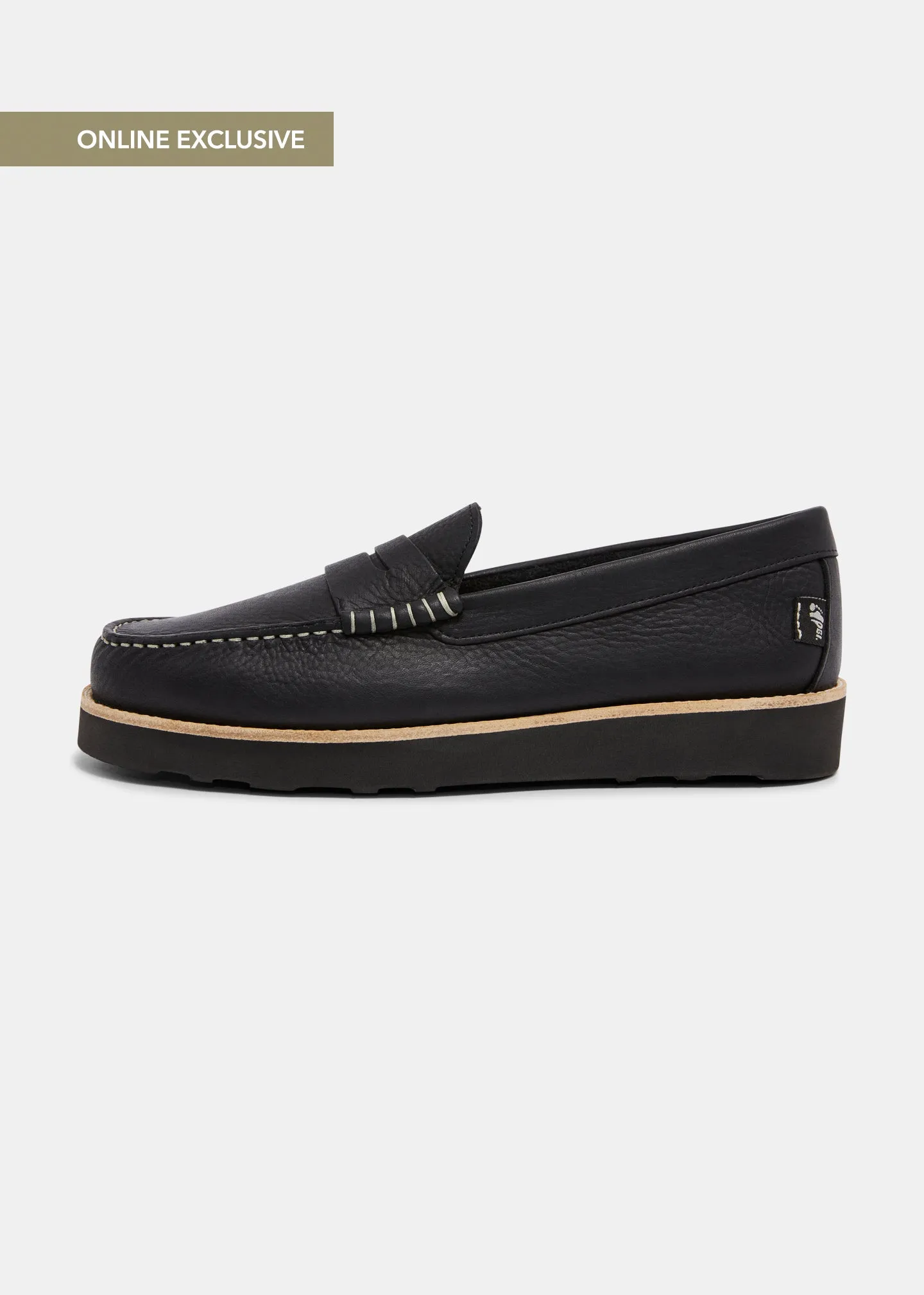 Rudy II Tumbled Leather Loafer - Black Mono