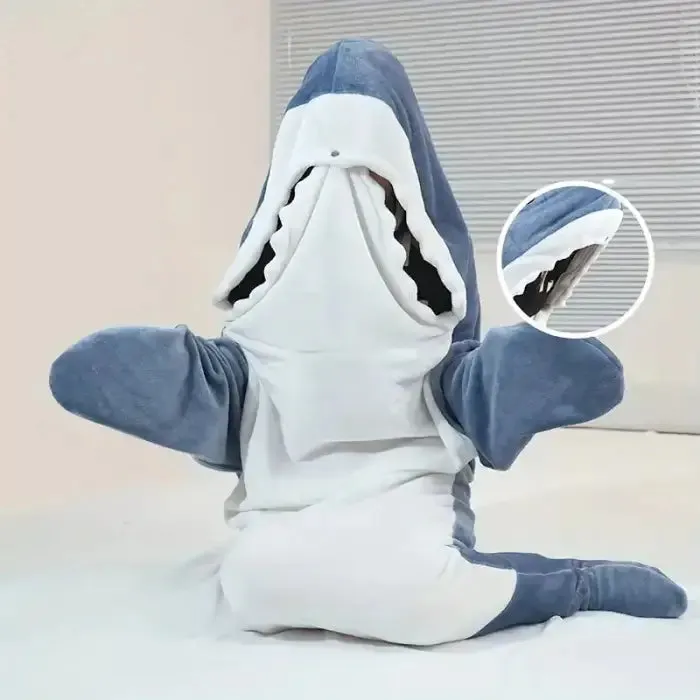 Shark Fun Blanket Hoodie: Warm & Cozy Flannel!