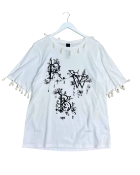 Size L - Romance Was Born White Pearl Drops T-shirt