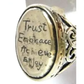 Special Offer Size 7.5  English sterling silver rings. Trust Embrace Achieve Enjoy