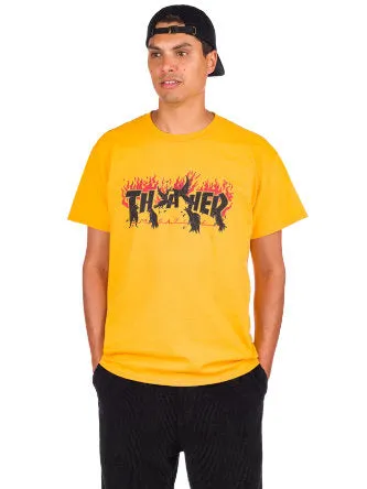 THRASHER T-SHIRT CROWS OR (GOLD)