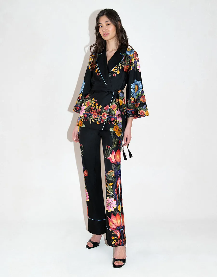 Una Silk Twill Jacket - Sierra Black