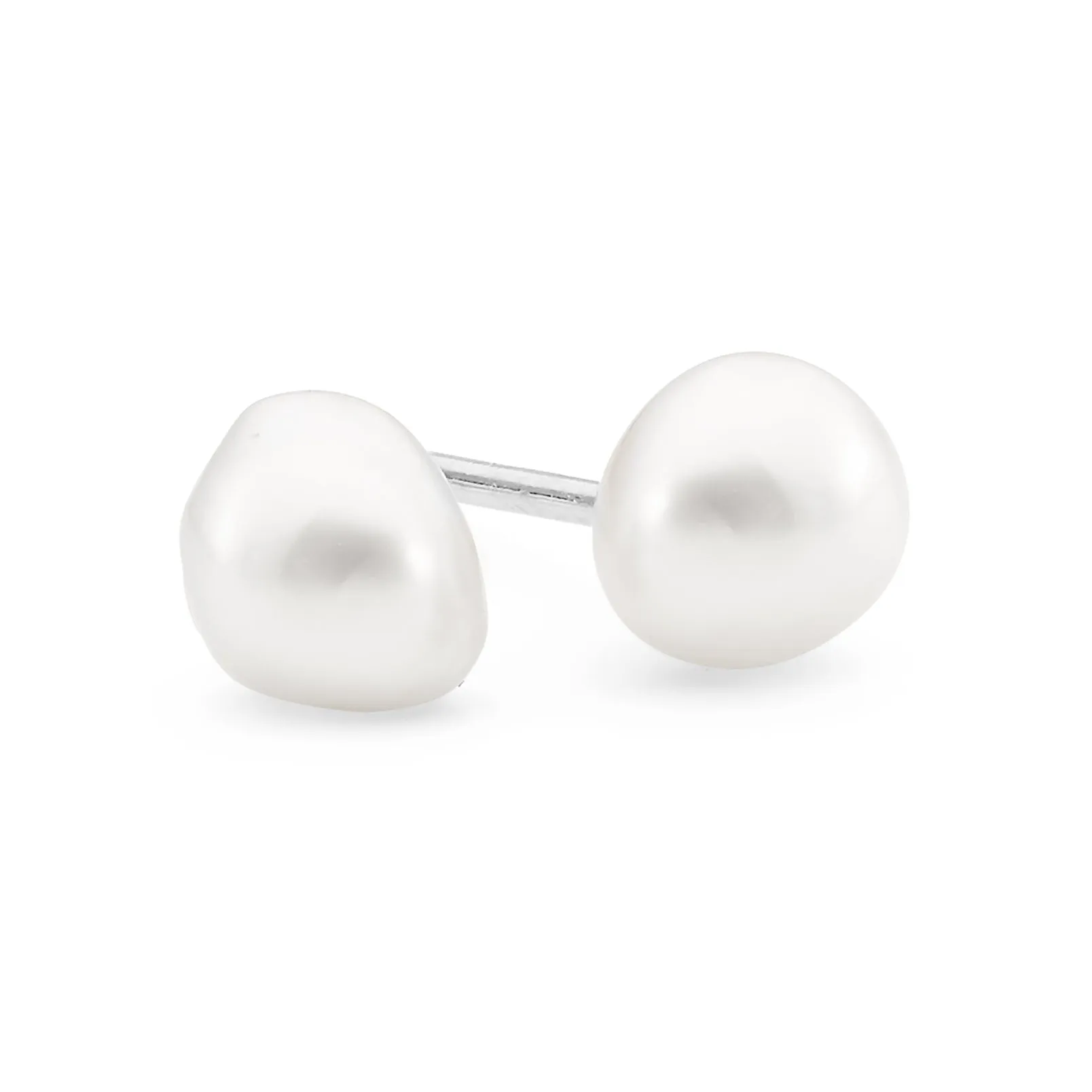 White Gold Australian South Sea Seedless Pearl Stud Earrings