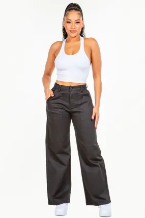 Women's High Waisted Wide Leg Straight Denim Pants