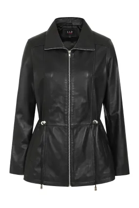 Women's Hip Length Genuine Leather Jacket - 'GRACIE'